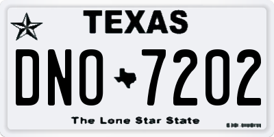 TX license plate DNO7202