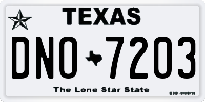 TX license plate DNO7203