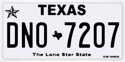 TX license plate DNO7207