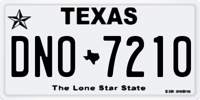 TX license plate DNO7210