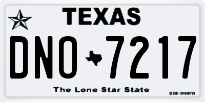 TX license plate DNO7217