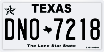 TX license plate DNO7218