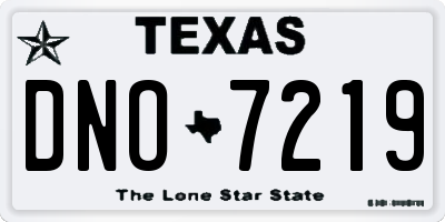 TX license plate DNO7219