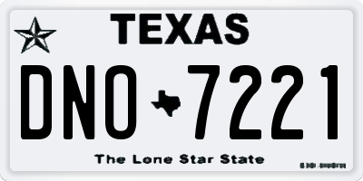 TX license plate DNO7221