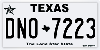 TX license plate DNO7223