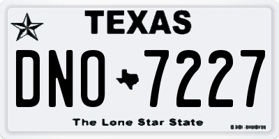 TX license plate DNO7227