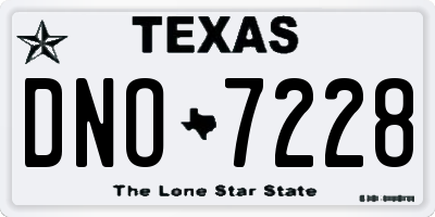 TX license plate DNO7228