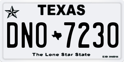 TX license plate DNO7230