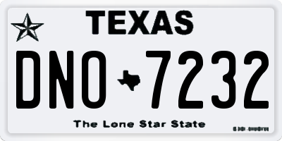 TX license plate DNO7232