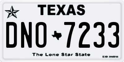 TX license plate DNO7233