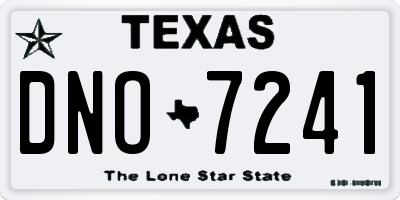 TX license plate DNO7241