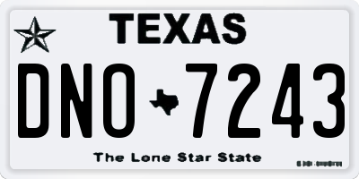 TX license plate DNO7243