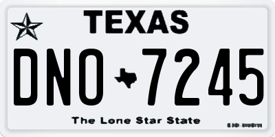 TX license plate DNO7245