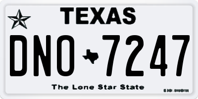 TX license plate DNO7247