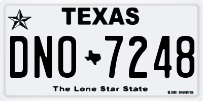 TX license plate DNO7248