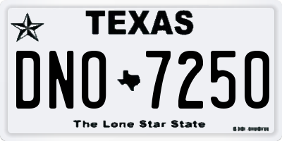 TX license plate DNO7250
