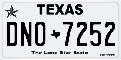 TX license plate DNO7252
