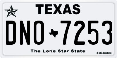 TX license plate DNO7253