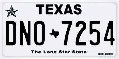 TX license plate DNO7254
