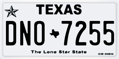 TX license plate DNO7255