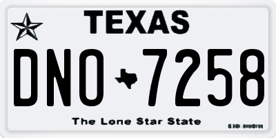TX license plate DNO7258