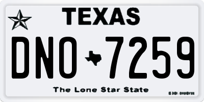 TX license plate DNO7259