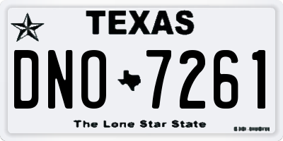 TX license plate DNO7261