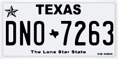 TX license plate DNO7263