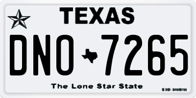 TX license plate DNO7265