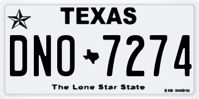 TX license plate DNO7274