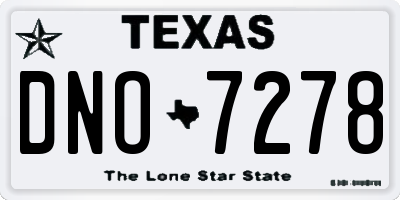 TX license plate DNO7278