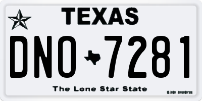 TX license plate DNO7281