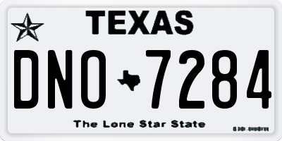 TX license plate DNO7284