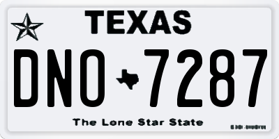 TX license plate DNO7287