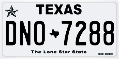 TX license plate DNO7288