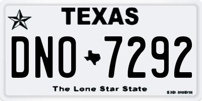 TX license plate DNO7292