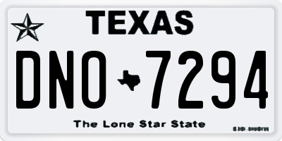 TX license plate DNO7294