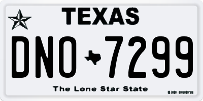TX license plate DNO7299