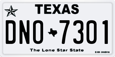 TX license plate DNO7301