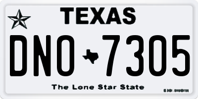 TX license plate DNO7305