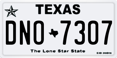 TX license plate DNO7307
