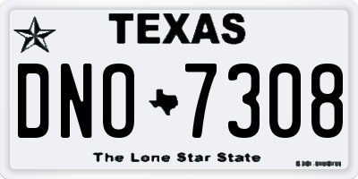 TX license plate DNO7308