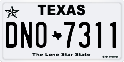 TX license plate DNO7311