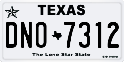 TX license plate DNO7312
