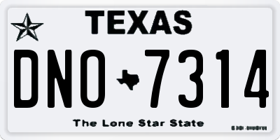 TX license plate DNO7314