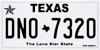 TX license plate DNO7320
