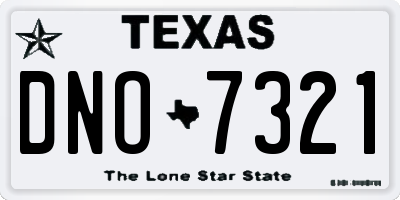 TX license plate DNO7321
