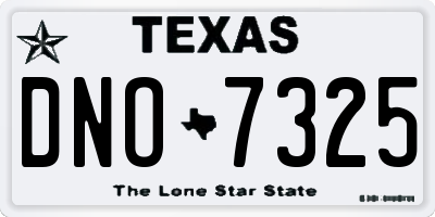 TX license plate DNO7325