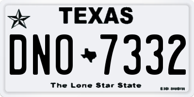 TX license plate DNO7332