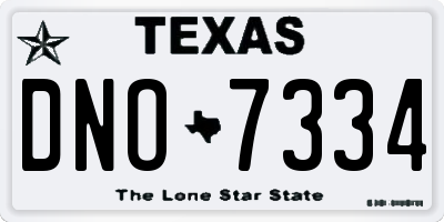 TX license plate DNO7334